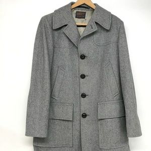 PENDLETON VTG GREY VIRGIN WOOL COAT SZ 44